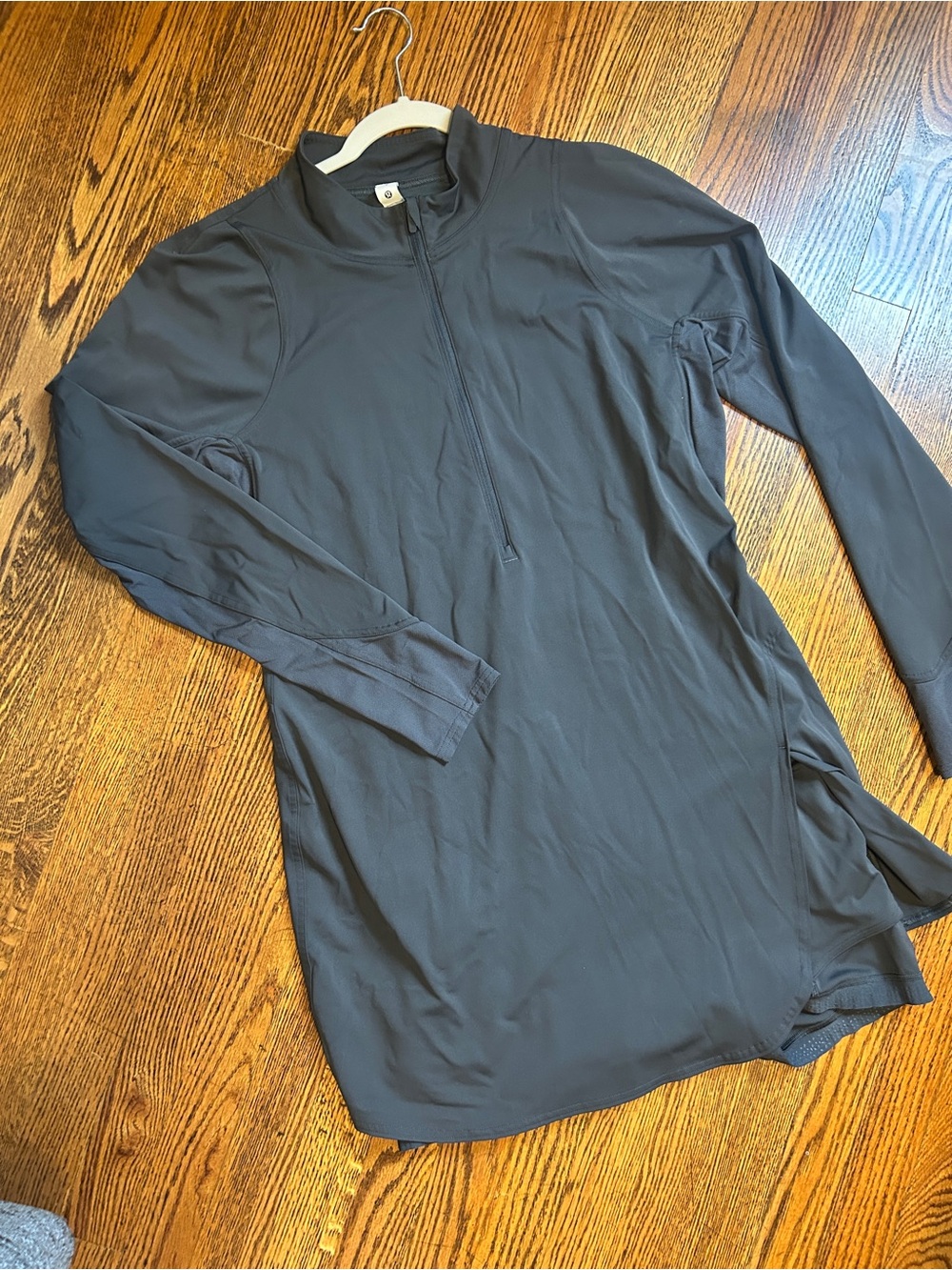 Lululemon Nulux Long-Sleeve Tennis Dress graphite gray size 14